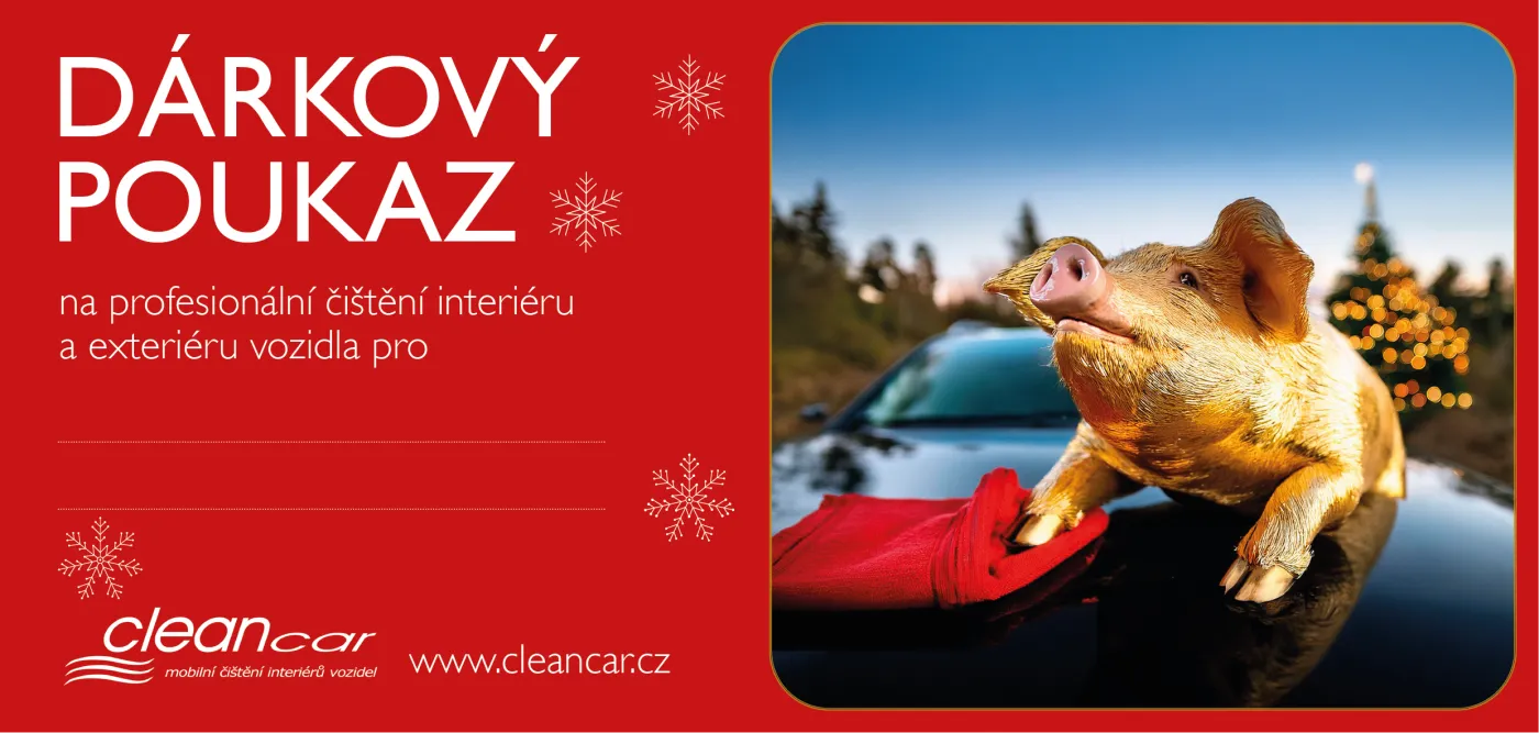 Vánoční dárkový poukaz CleanCar — čištění interiéru auta v Praze